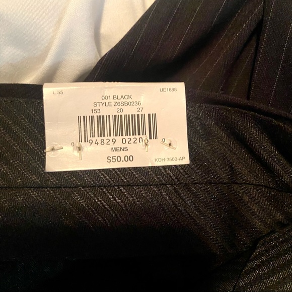 NWT “40 X 30” APT 9 BLACK & SILVER PINSTRIPE PANTS - Picture 2 of 9